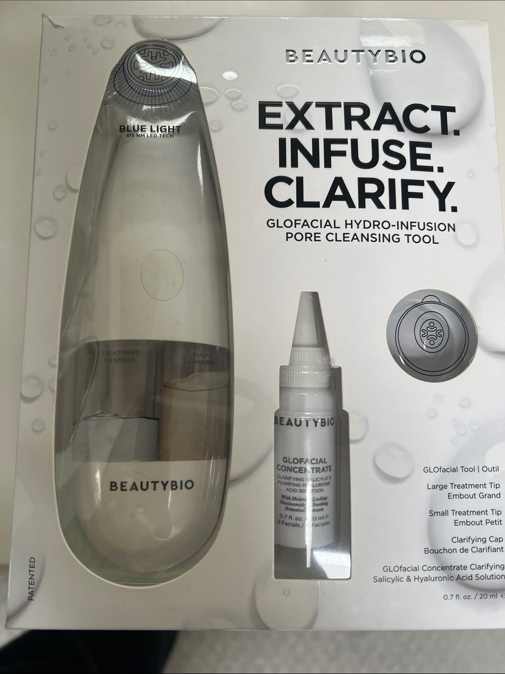 BeautyBio GloFacial Hydro-Infusion Pore Cleansing Tool - White